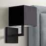Lucas 10 1/2" High Matte Black Wall Sconce with Black Shade in scene