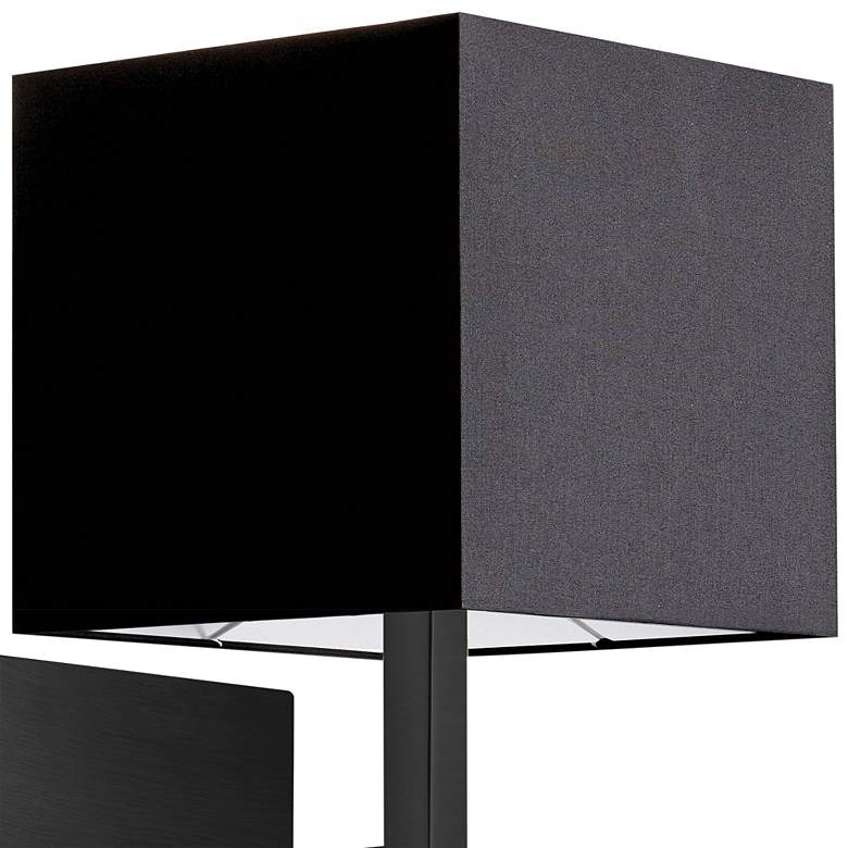 Image 4 Lucas 10 1/2" High Matte Black Wall Sconce with Black Shade more views