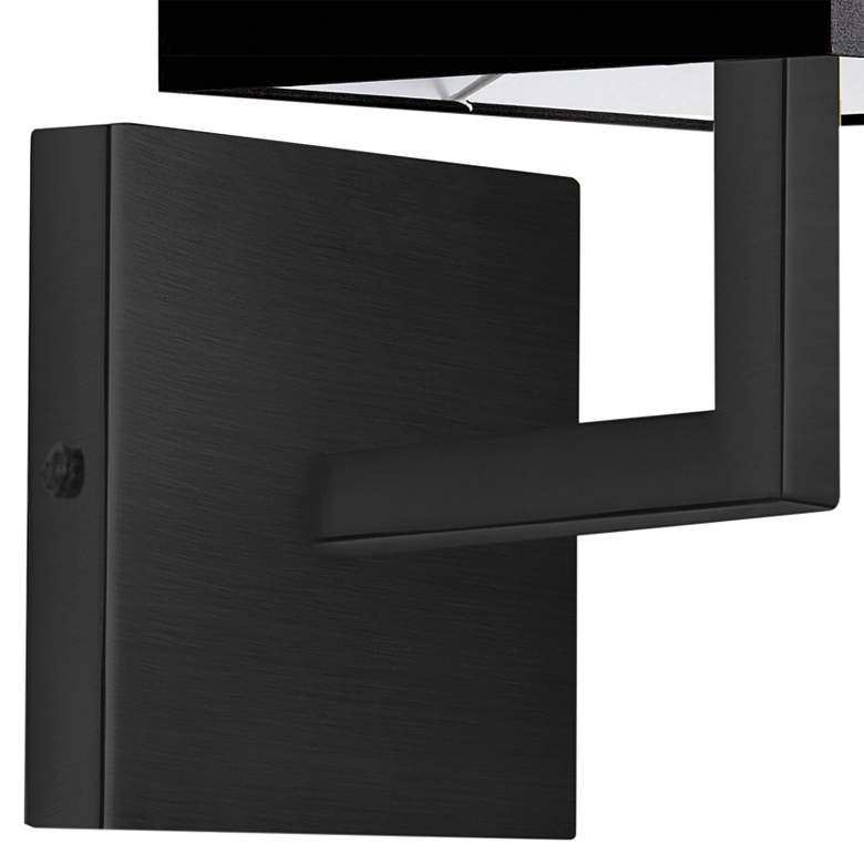 Image 5 Lucas 10 1/2" High Matte Black Wall Sconce with Black Shade more views