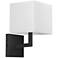 Lucas 10 1/2" High Matte Black Wall Sconce with White Shade