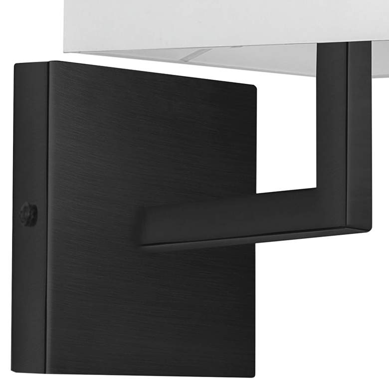 Image 3 Lucas 10 1/2" High Matte Black Wall Sconce with White Shade more views