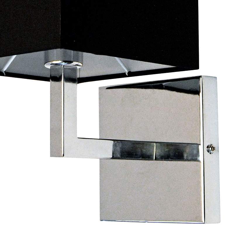Image 2 Lucas 10 1/2"H Polished Chrome Wall Sconce with Black Shade more views