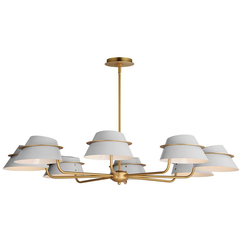 Image 2 Lucas 47.75" Wide Natural Aged Brass 8-Light Chandelier