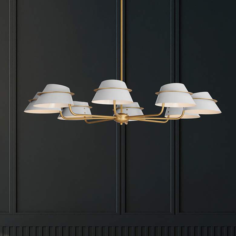 Image 1 Lucas 47.75" Wide Natural Aged Brass 8-Light Chandelier