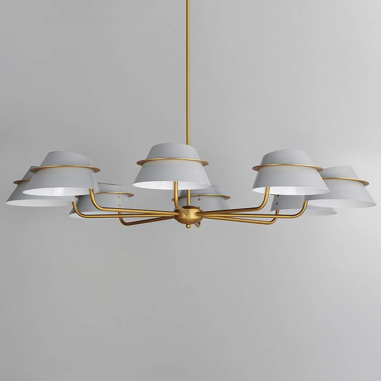 Image 3 Lucas 47.75" Wide Natural Aged Brass 8-Light Chandelier more views