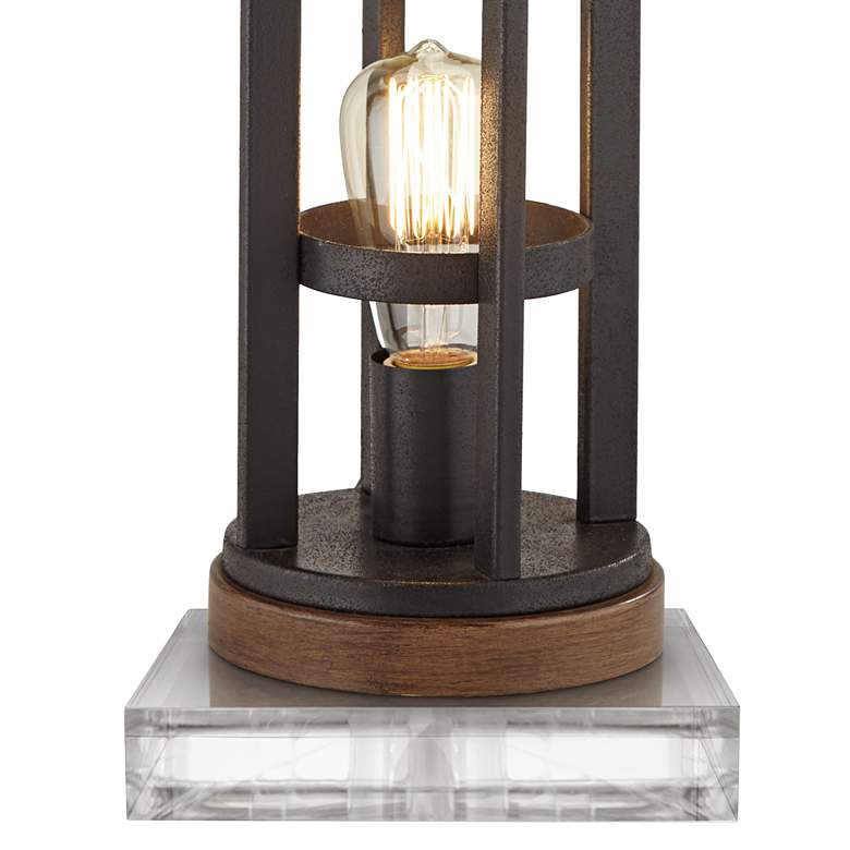 Image 4 Lucas Bronze Night Light USB Table Lamps With 8" Square Risers more views