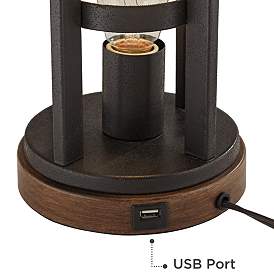 Image5 of Lucas Bronze Night Light USB Table Lamps With 8" Square Risers more views