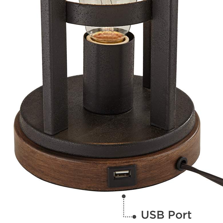 Image 5 Lucas Bronze Night Light USB Table Lamps With 8" Square Risers more views