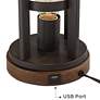 Lucas Bronze Night Light USB Table Lamps With 8" Square Risers