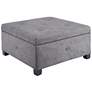 Lucas Charcoal Fabric Tufted Storage Ottoman