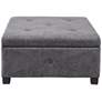 Lucas Charcoal Fabric Tufted Storage Ottoman