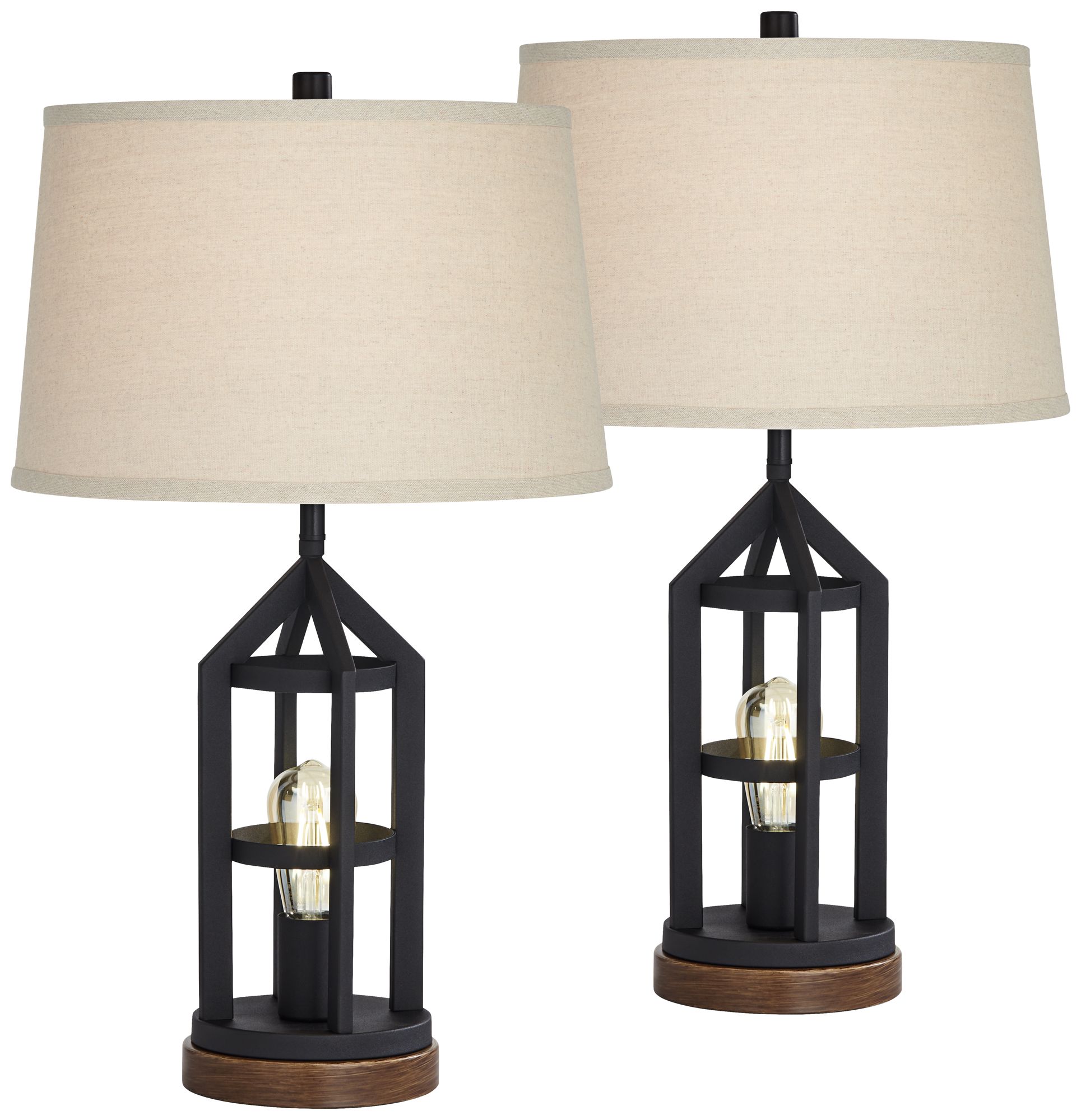 Image 2 Lucas Dark Bronze USB Night Light Table Lamps Set of 2