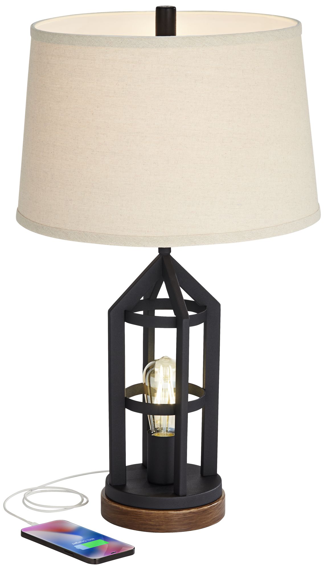 Image 3 Lucas Dark Bronze USB Night Light Table Lamps Set of 2 more views