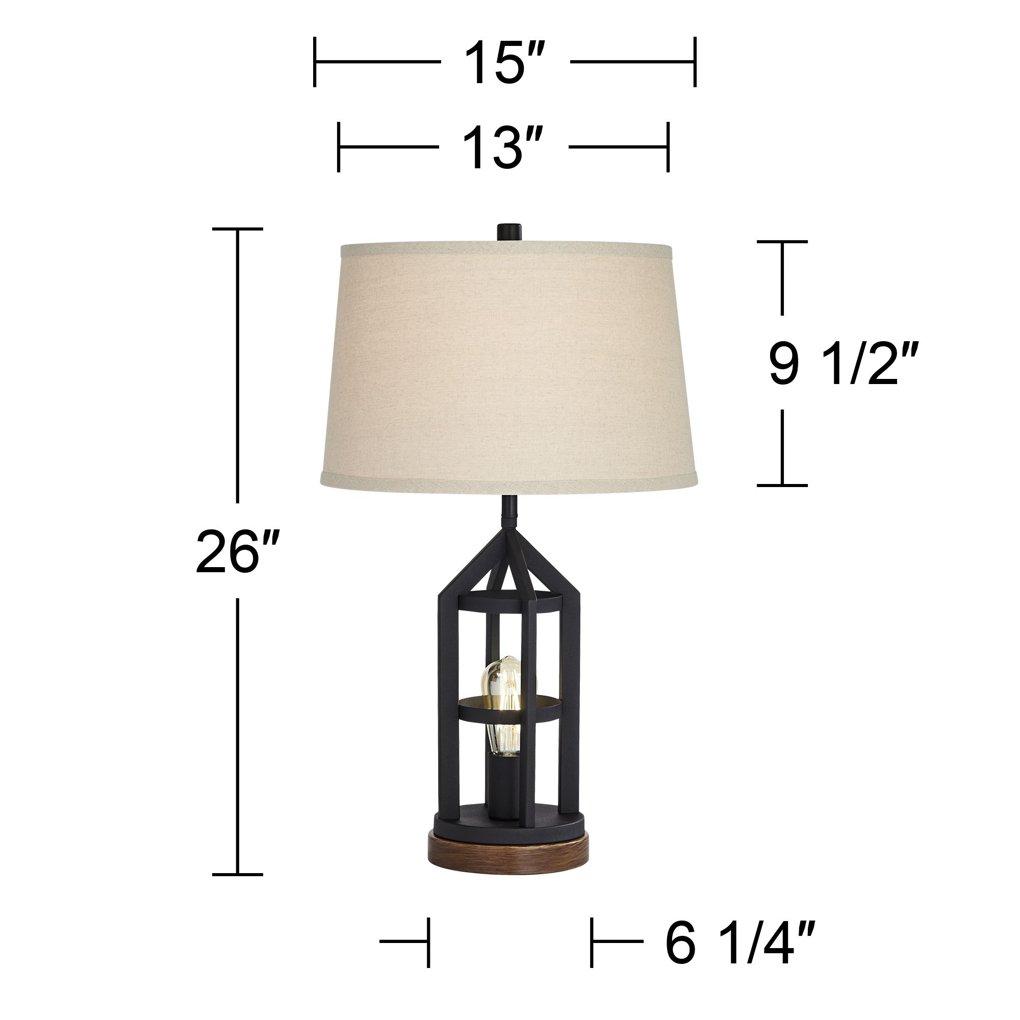 Lucas Dark Bronze USB Night Light Table Lamps Set of 2