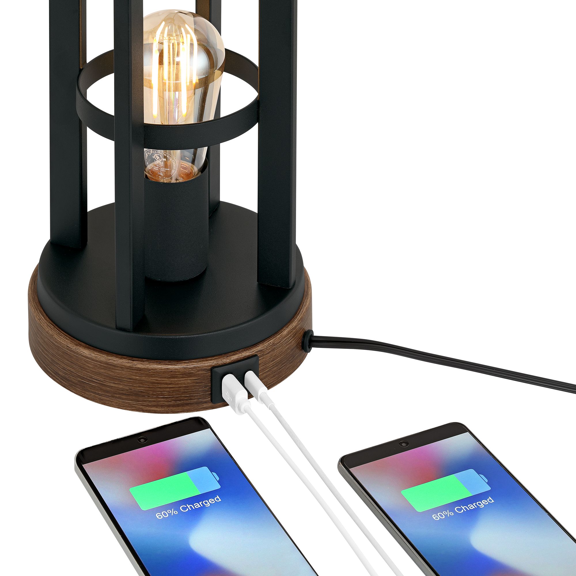 Image 4 Lucas Dark Bronze USB Night Light Table Lamps Set of 2 more views