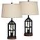 Lucas Dark Bronze USB Table Lamps with Night Lights Set of 2