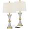 Lucas Gold and Twisting Glass USB Table Lamps Set of 2