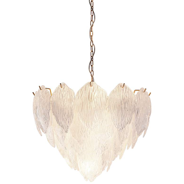 Image 2 Lucas McKearn Acanthus 20" Wide Distressed Gold Metal Pendant Light
