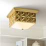 1_Lucas McKearn Alpha 14 1/2" Wide Aged Brass Ceiling Light