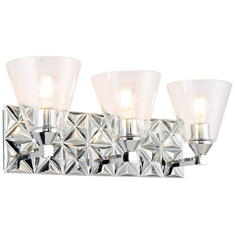 Image 1 Lucas McKearn Alpha 24" Wide 3-Light Polished Chrome Bath Light