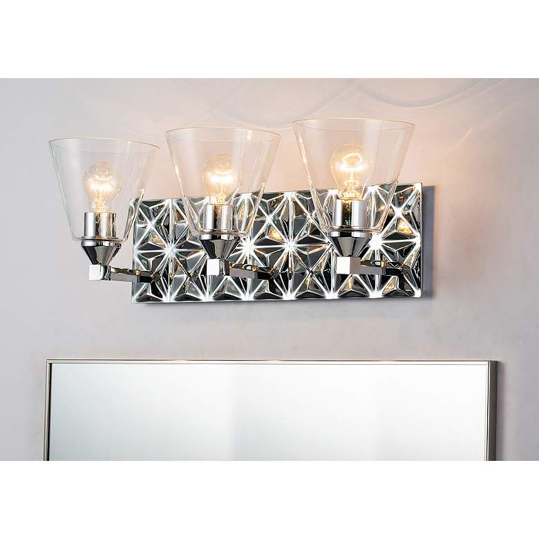 Image 3 Lucas McKearn Alpha 24" Wide 3-Light Polished Chrome Bath Light more views