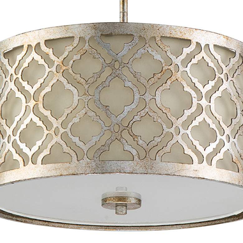 Image 2 Lucas McKearn Arabella 16" Wide Distressed Silver Drum Pendant Light more views