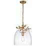 Lucas McKearn Audubon Park 14" Wide Modern Gold and Glass Dome Pendant