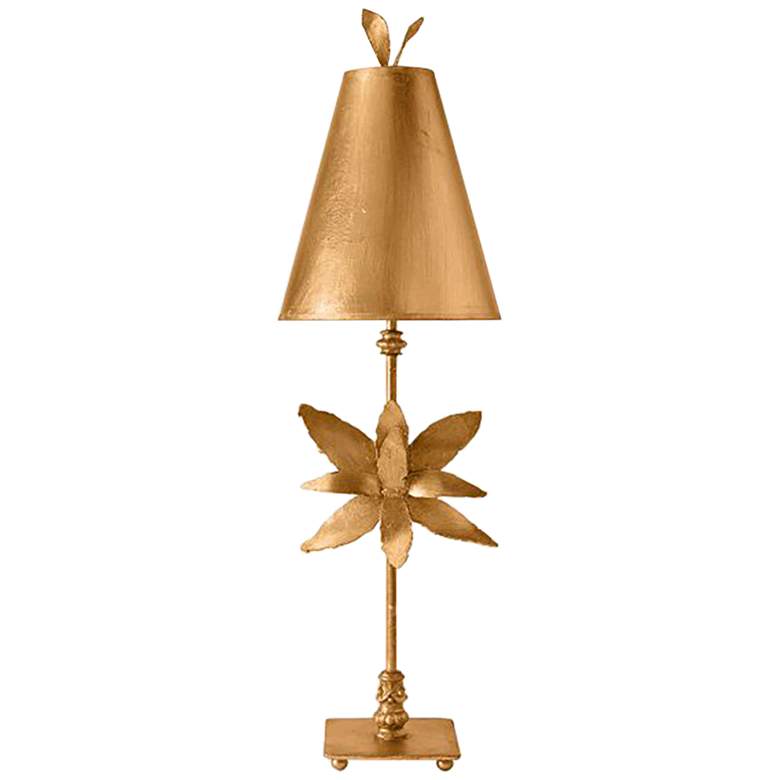 Image 2 Lucas McKearn Azalea 34" High Gold Leaf Blossom Buffet Table Lamp