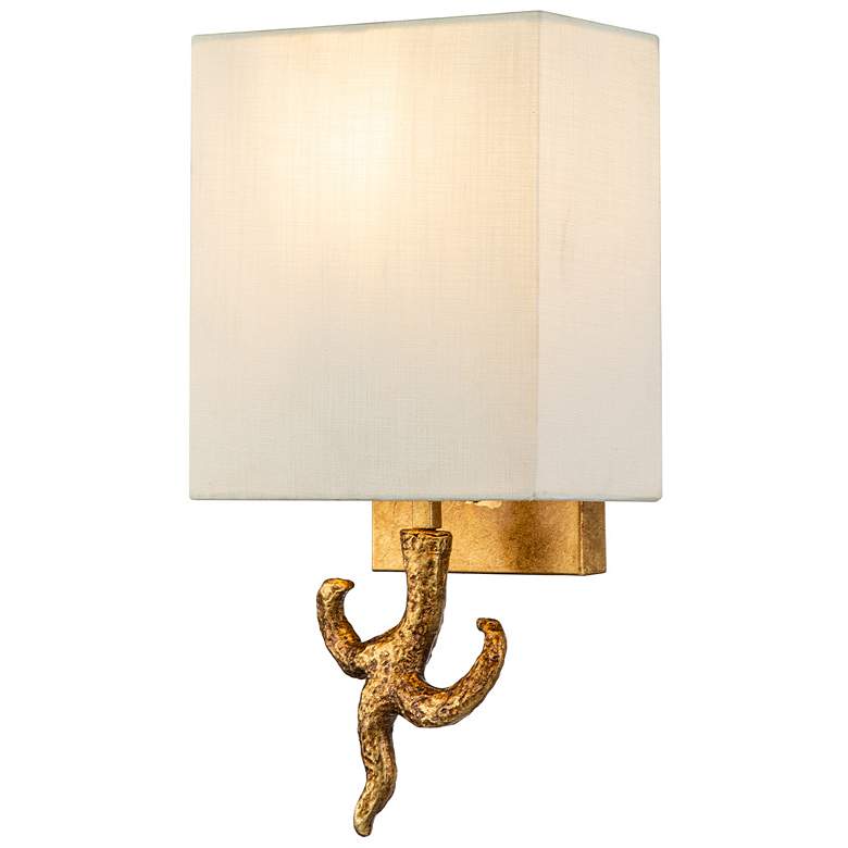 Image 1 Lucas McKearn Branche 12 1/2" High Gold Leaf Modern Wall Sconce