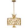 Lucas McKearn Coral 20" Wide Modern Coastal Gold Leaf Drum Chandelier