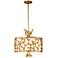 Lucas McKearn Coral 20" Wide Modern Coastal Gold Leaf Drum Chandelier