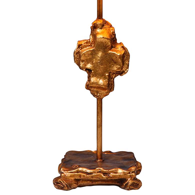 Image 3 Lucas McKearn Cross 23" High Distressed Gold Leaf Accent Table Lamp more views