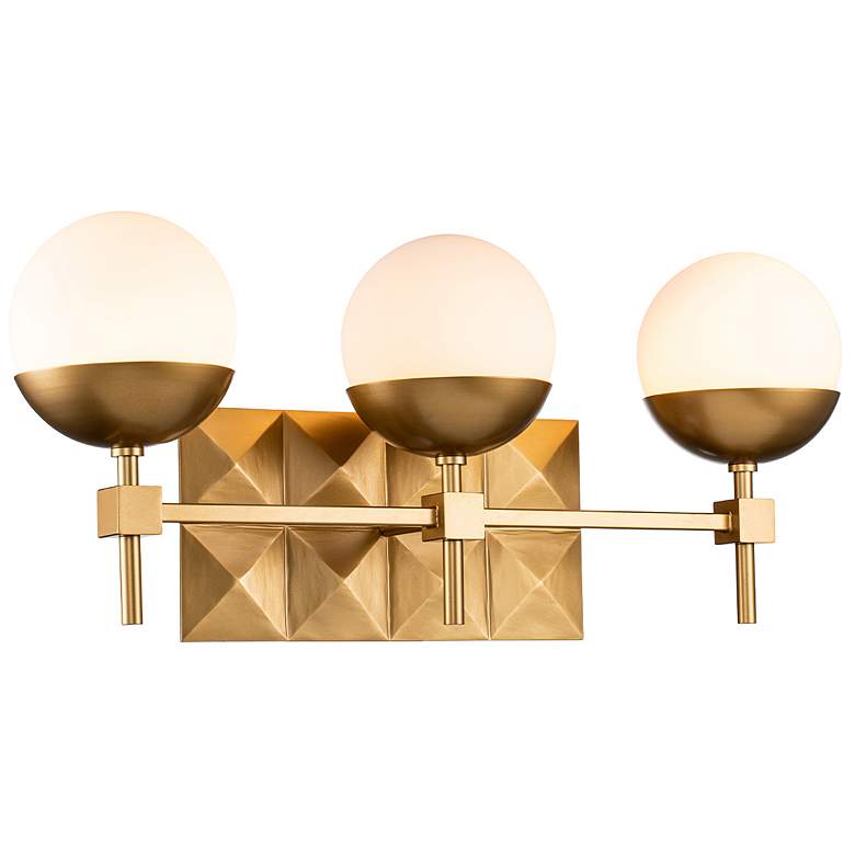 Image 1 Lucas McKearn Deco 23 1/2" Wide 3-Light Laquered Gold Bath Bar