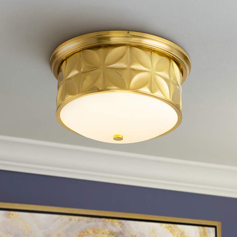 Image 1 Lucas McKearn Epsilon 17 1/2" Wide Aged Brass Round Ceiling Light