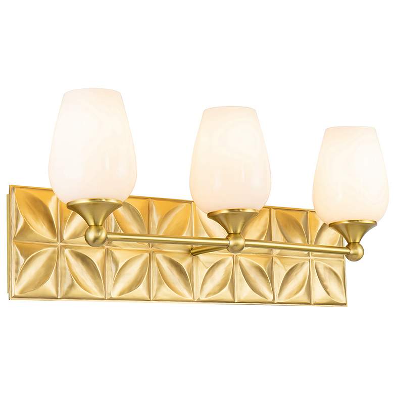 Image 2 Lucas McKearn Epsilon 24" Wide 3-Light Aged Gold Brass Bath Light