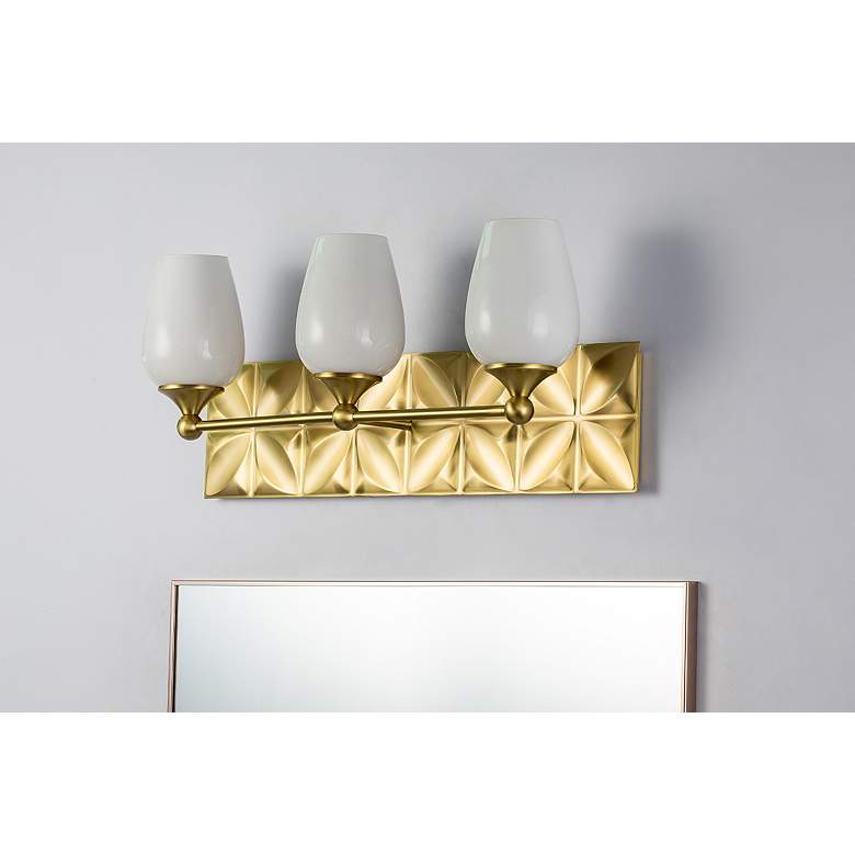 Image 5 Lucas McKearn Epsilon 24" Wide 3-Light Aged Gold Brass Bath Light more views