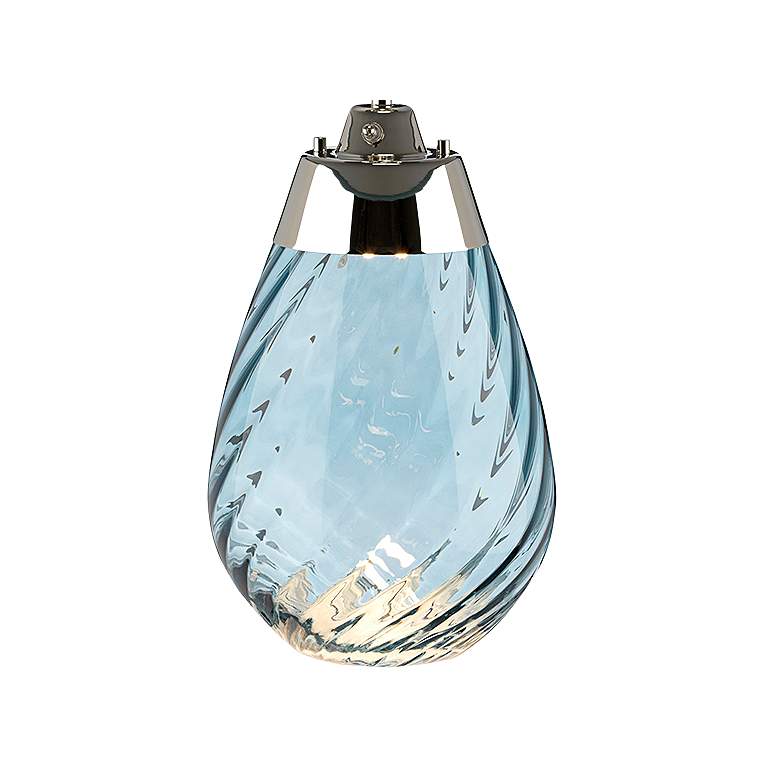 Image 4 Lucas McKearn Lena 24" Blue Satin Shade Blue Art Glass Table Lamp more views