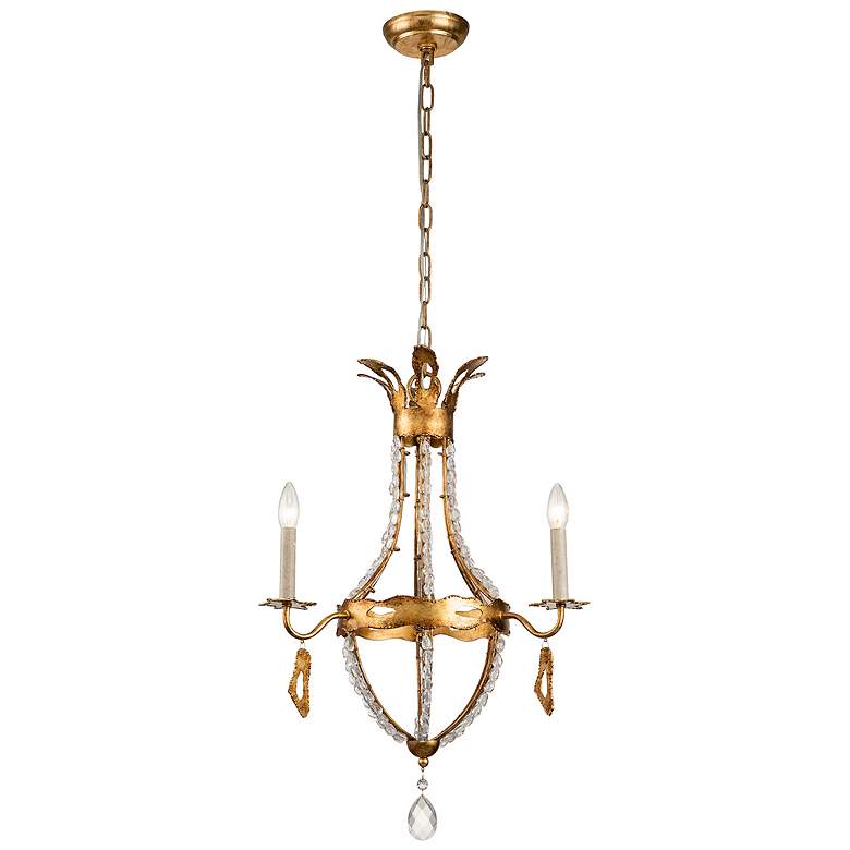 Image 1 Lucas McKearn Monteleone 20 3/4" Wide 3-Light Antique Gold Chandelier