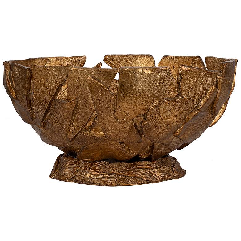 Image 1 Lucas McKearn Mosaic 10" Modern Rustic Bronze Gold Decorative Bowl