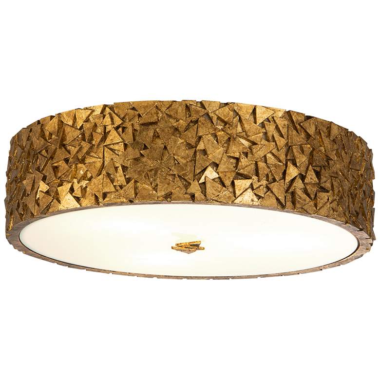 Image 2 Lucas McKearn Mosaic 16" Wide Antique Gold Leaf Round Ceiling Light