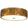 2_Lucas McKearn Mosaic 16" Wide Antique Gold Leaf Round Ceiling Light
