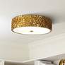 1_Lucas McKearn Mosaic 16" Wide Antique Gold Leaf Round Ceiling Light