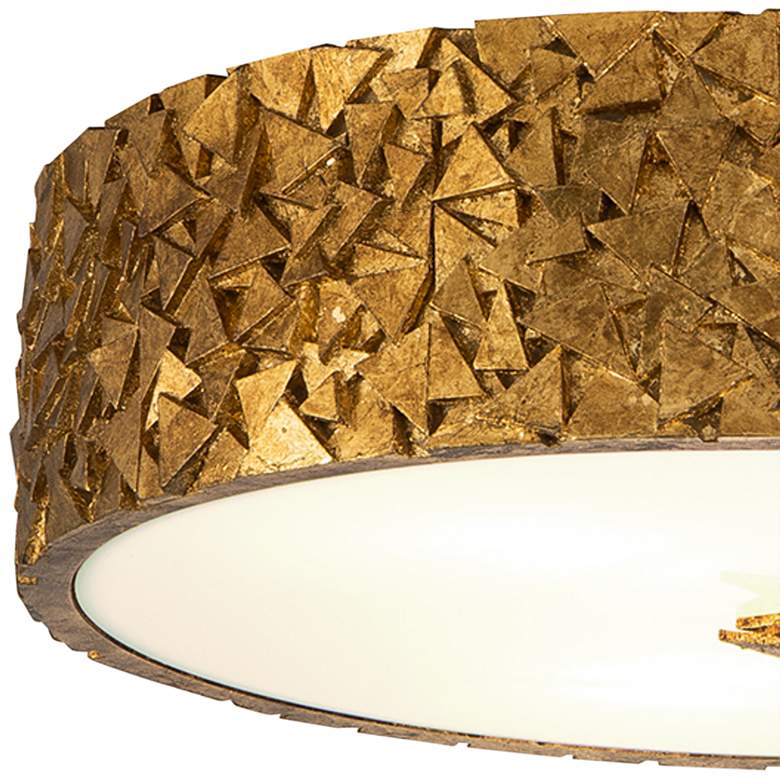 Image 3 Lucas McKearn Mosaic 16" Wide Antique Gold Leaf Round Ceiling Light more views