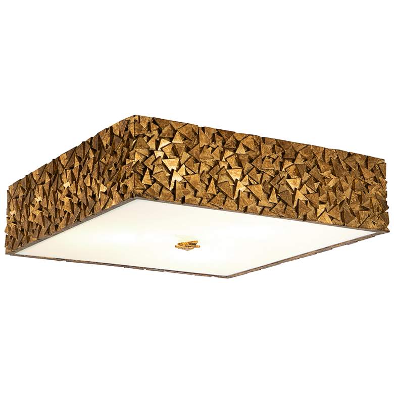 Image 2 Lucas McKearn Mosaic 16" Wide Antique Gold Leaf Square Ceiling Light