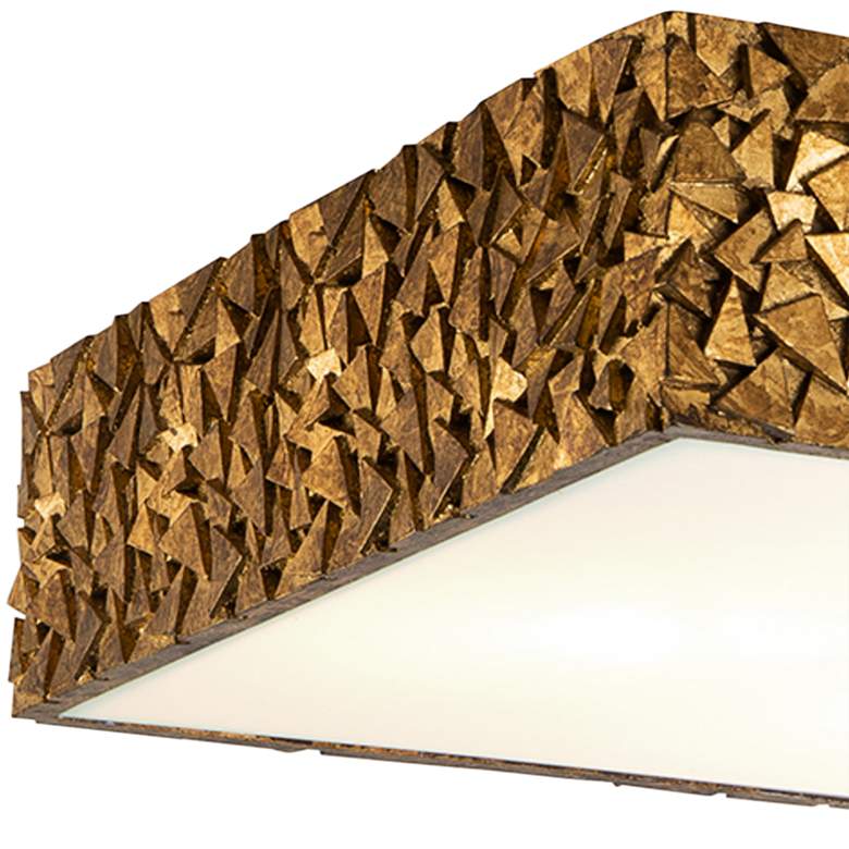 Image 3 Lucas McKearn Mosaic 16" Wide Antique Gold Leaf Square Ceiling Light more views
