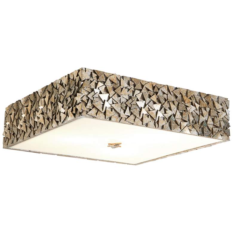 Image 2 Lucas McKearn Mosaic 16" Wide Antique Silver Leaf Square Ceiling Light