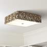 1_Lucas McKearn Mosaic 16" Wide Antique Silver Leaf Square Ceiling Light