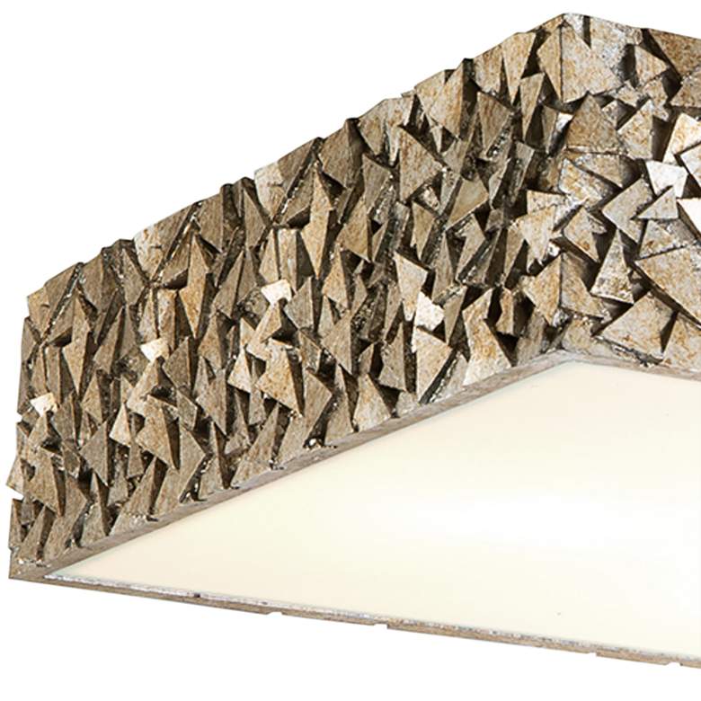 Image 3 Lucas McKearn Mosaic 16" Wide Antique Silver Leaf Square Ceiling Light more views