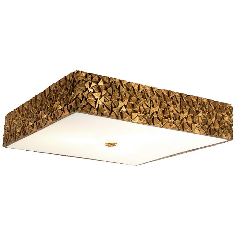 Image 2 Lucas McKearn Mosaic 20" Wide Antique Gold Leaf Square Ceiling Light