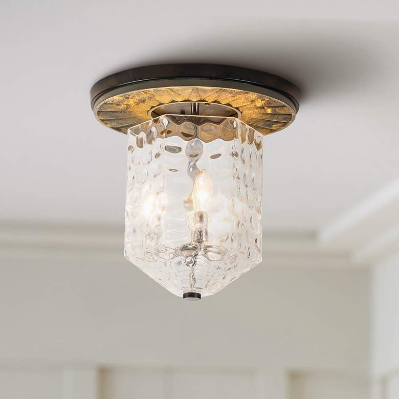 Image 1 Lucas McKearn Navarre 14" Wide Black and Soft Gray Ceiling Light
